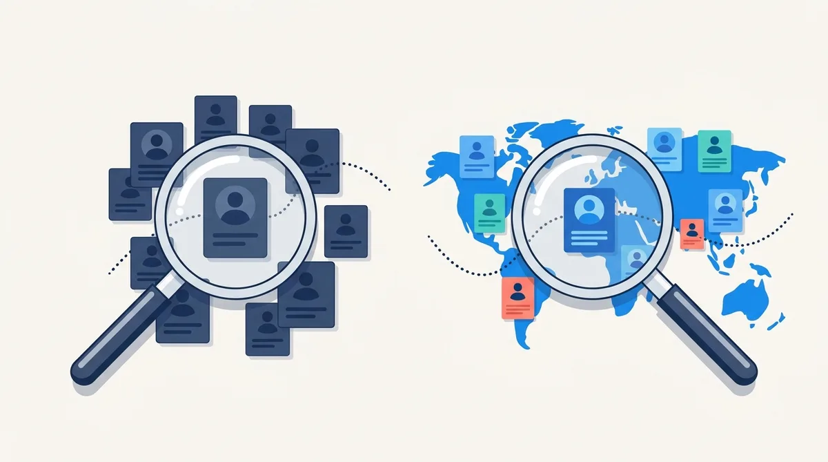 Two searches: one regional talent pool and one global talent map